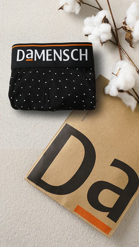 Deo-Cotton Brief- Black Space Dot