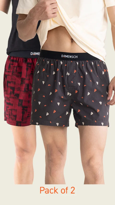 Value-Deal Inner boxers Paper Plane Grey, Stroky Wine