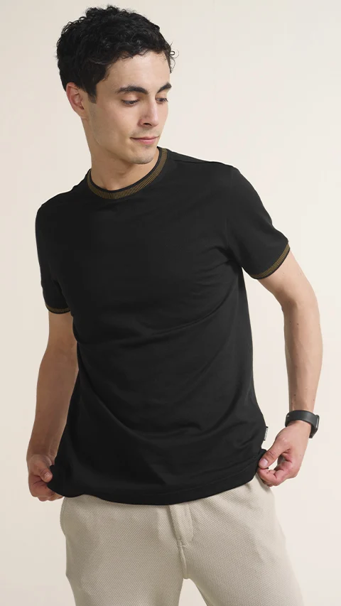 Constant All-Degree Pique T-Shirts Jet Black