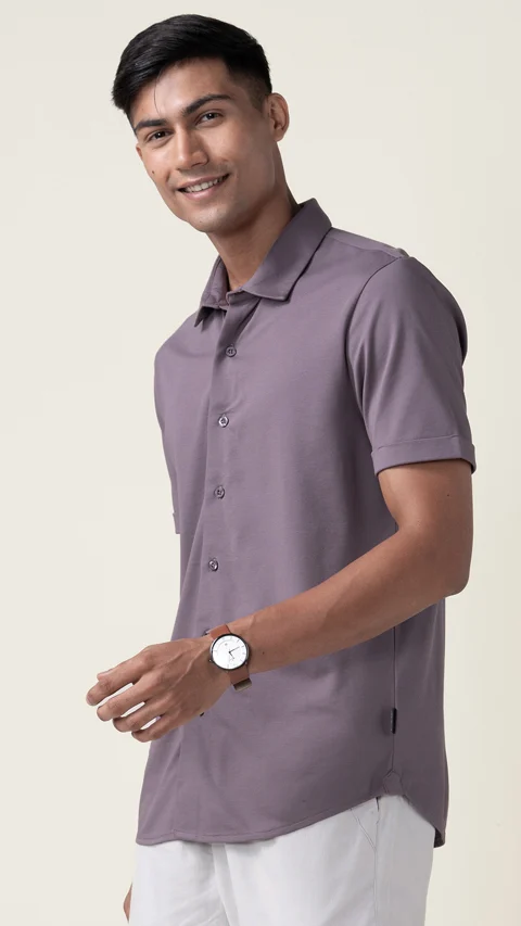Constant All-Degree Pique Shirts Half Sleeves Plush Mauve