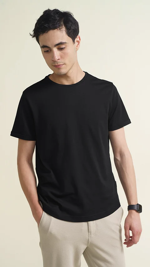 Constant All-Degree Pique T-Shirts Solid Jet Black