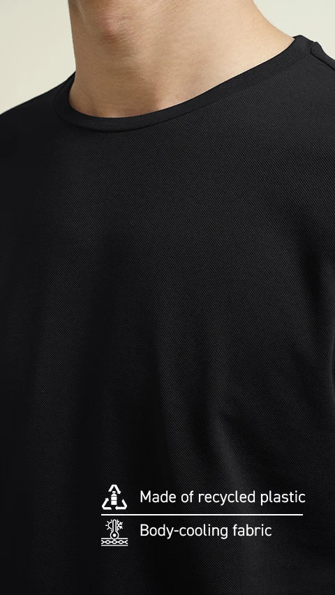 Constant All-Degree Pique T-Shirts Solid Jet Black