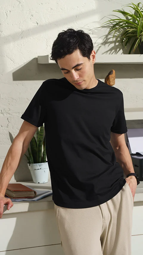 Constant All-Degree Pique T-Shirts Solid Jet Black