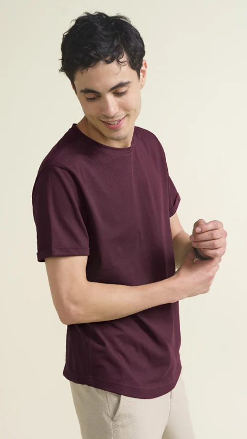 Constant All-Degree Pique T-Shirts Solid Loyal Maroon