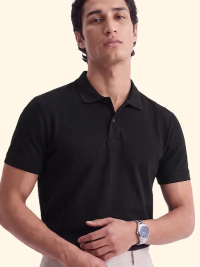 Constant All-Degree Pique Polo Jet Black