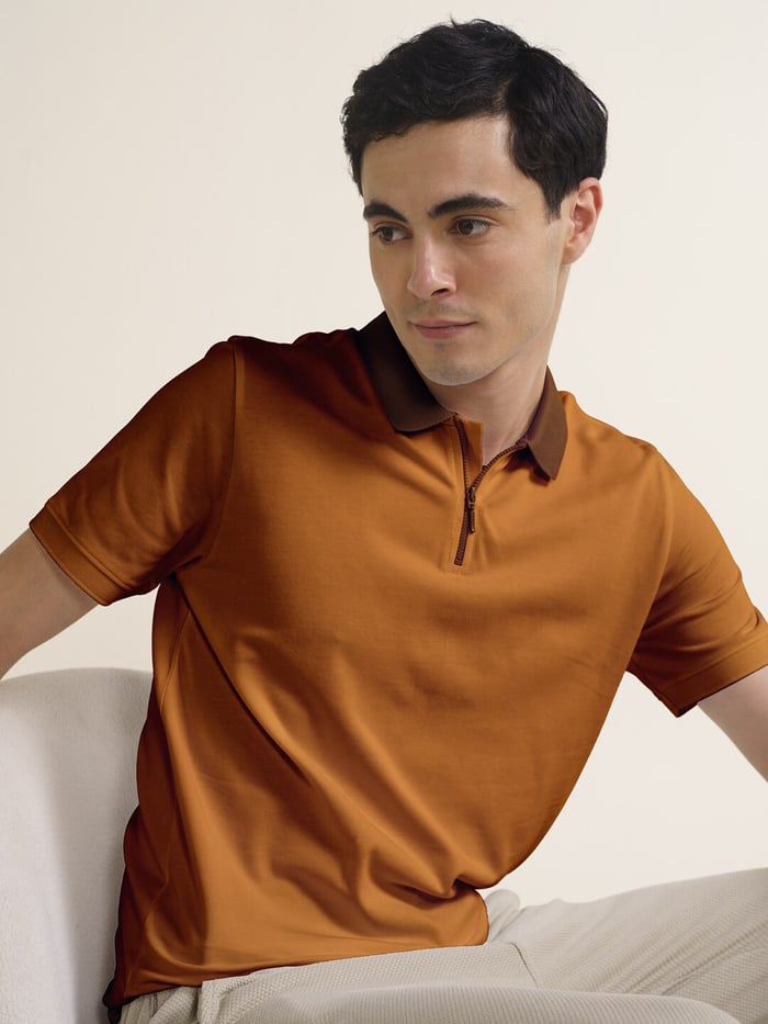 Constant All-Degree Pique Polo Caramel Brown