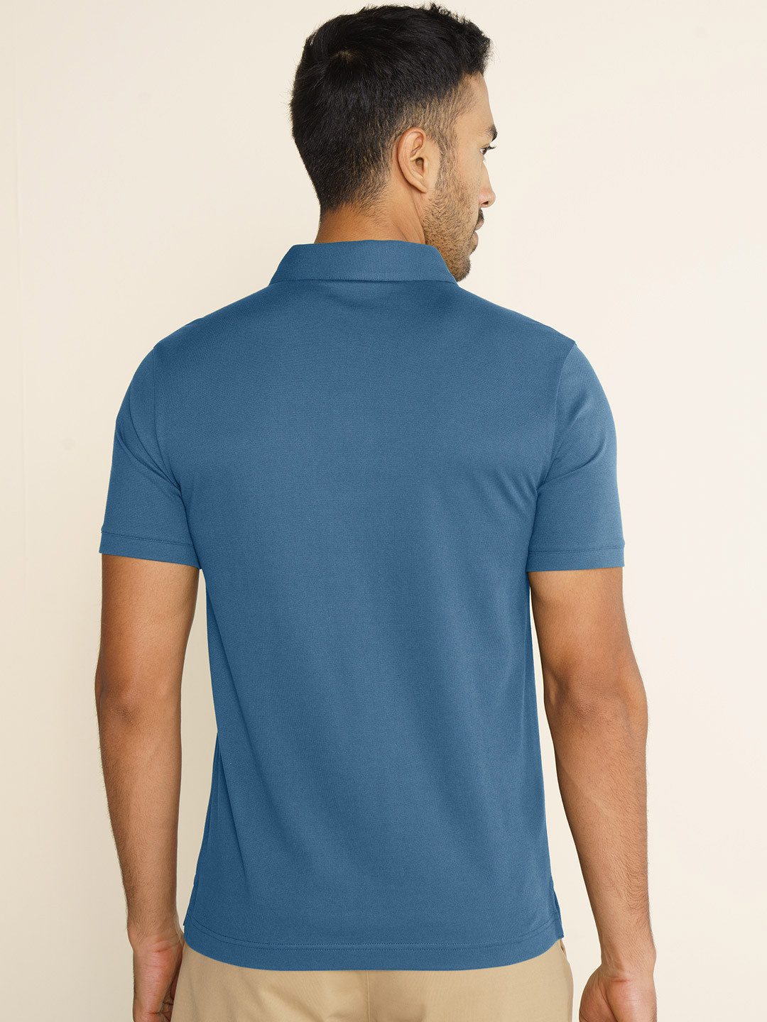 Constant All-Degree Pique Polo Zipper- Steel Blue