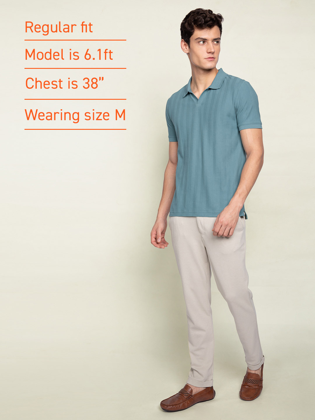 Statement Textured Polo T-Shirt Shady Teal