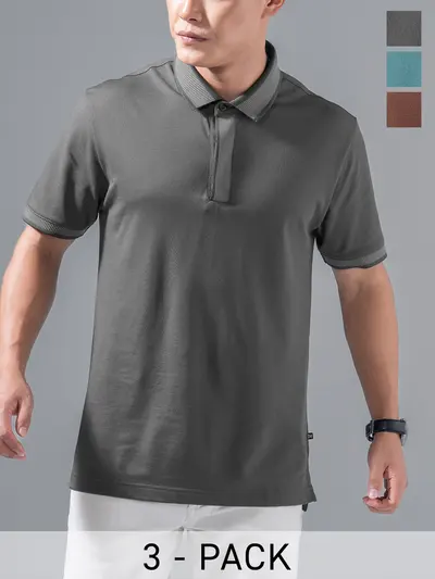 Constant All-Degree Elemental Polo Mystic Teal, Phantom Gray, Spiced Brown