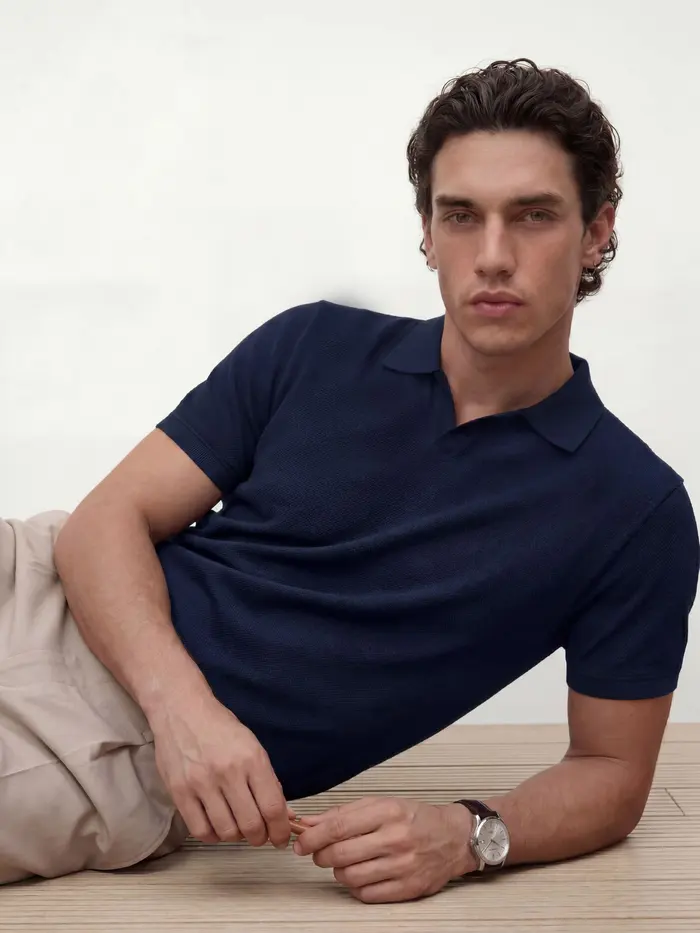 All Degree Johnny Collar Polo Astral Blue