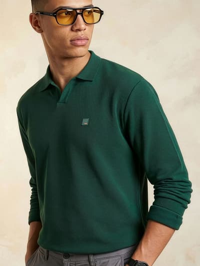 All Degree Full Sleeve Pique Polo Lodhi Green