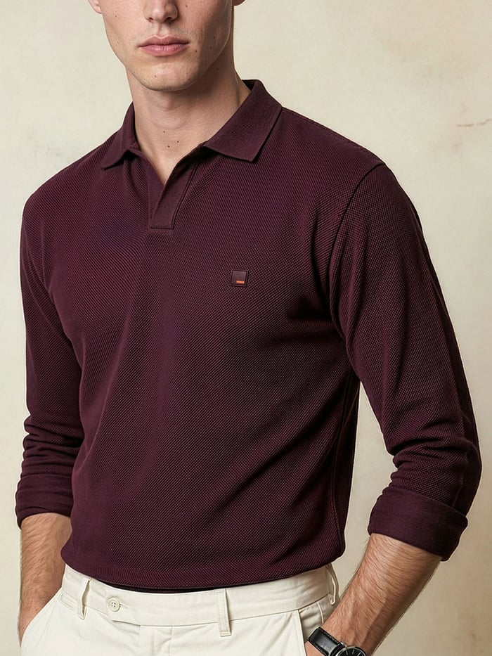 Johnny Collar Pique Polo FS Loyal Maroon XXL