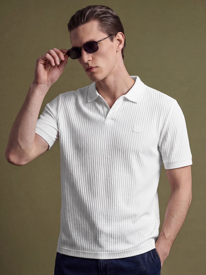 Striped Polos Day White