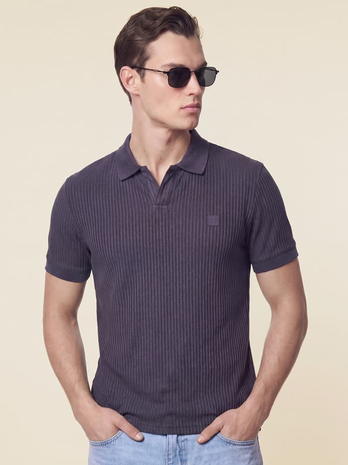 Striped Polos Plum Purple