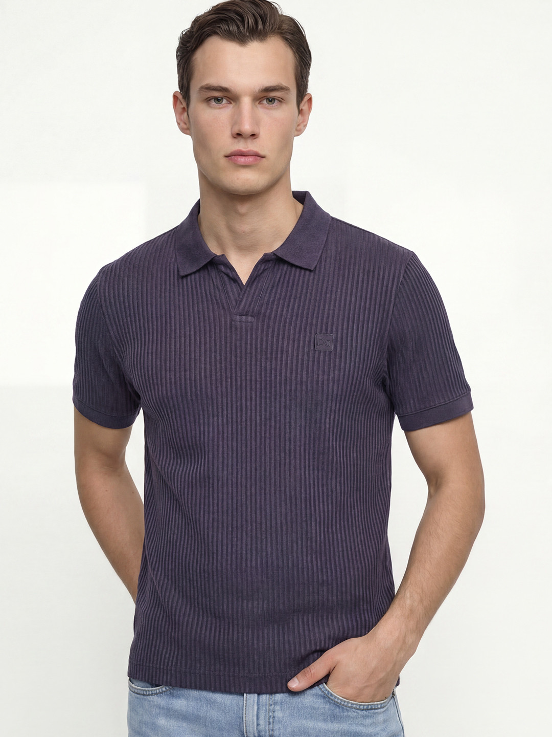 Striped Polos Plum Purple
