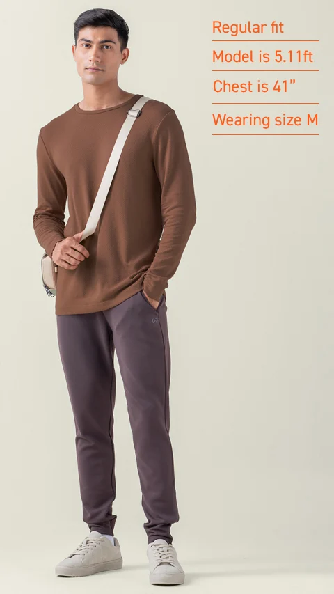 Statement Popcorn Textured Casual Tees Milky Brown
