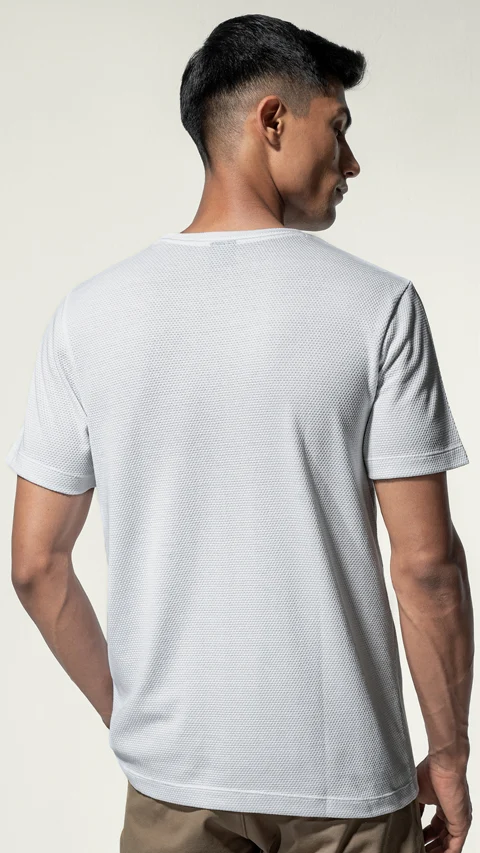 Statement Popcorn Textured Casual Tees Cloud White