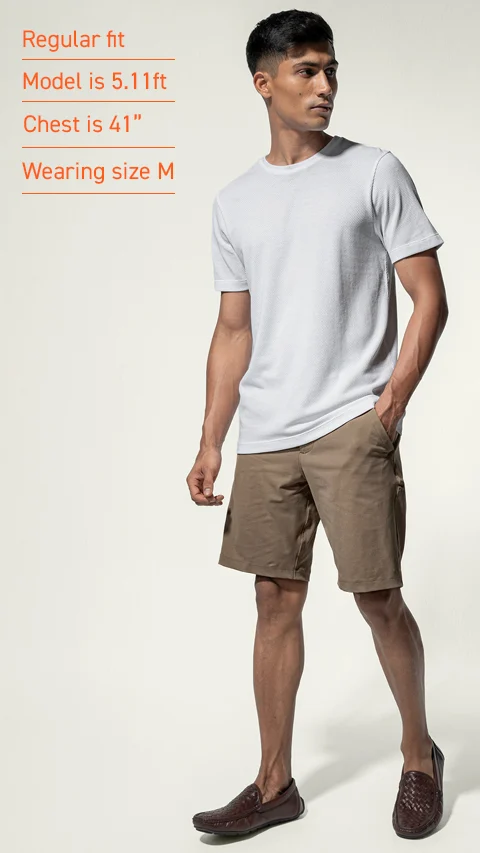 Statement Popcorn Textured Casual Tees Cloud White