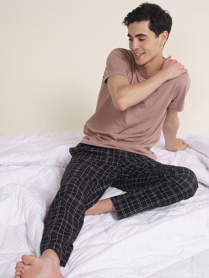 The Stretch Pyjama Pants Geometric Black
