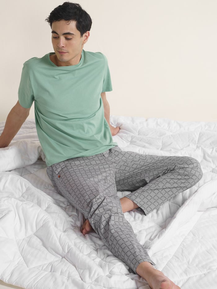 The Stretch Pyjama Pants Graphic Grey