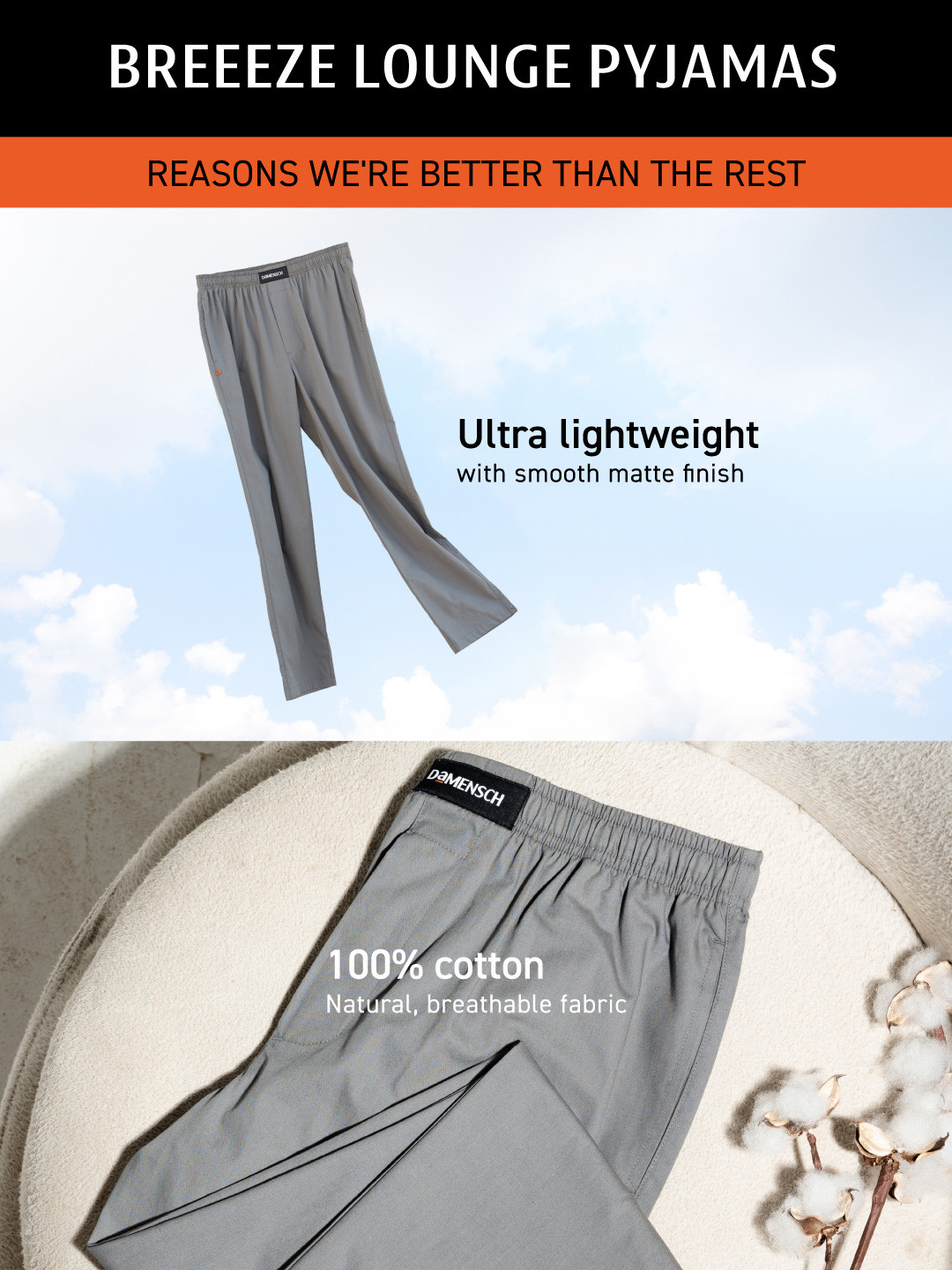 Breeeze Lounge Pyjama Las Grey