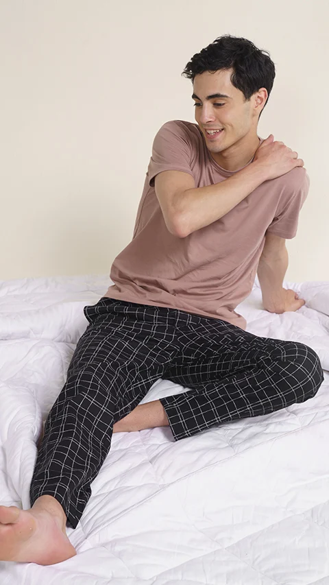 The Stretch Pyjama Pants Geometric Black