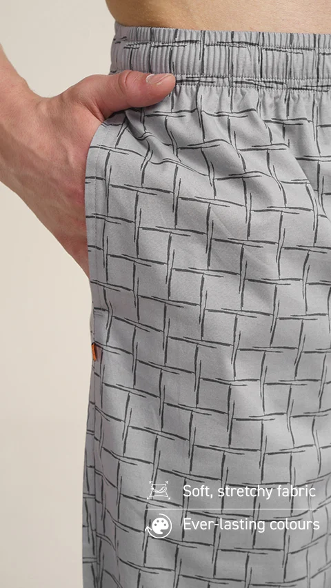 The Stretch Pyjama Pants Graphic Grey