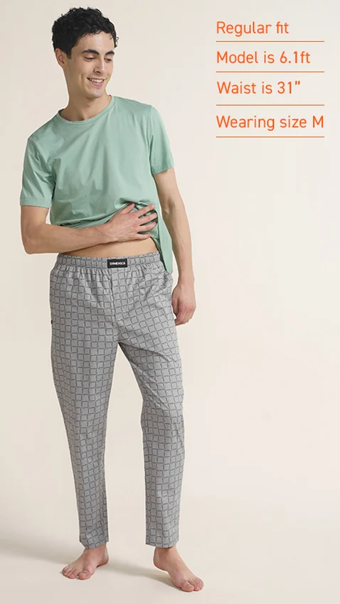 The Stretch Pyjama Pants Graphic Grey