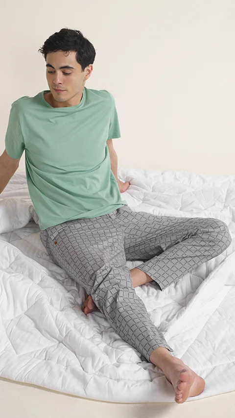 The Stretch Pyjama Pants Graphic Grey