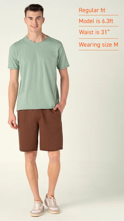 Statement Raw Edge Shorts Wood Brown
