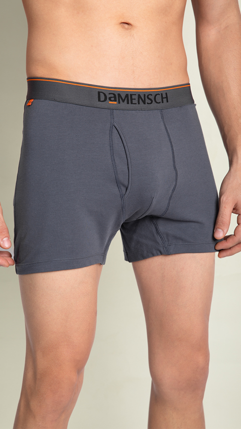 Mens Relaxed Trunk Underwear Charcoal Grey DaMENSCH