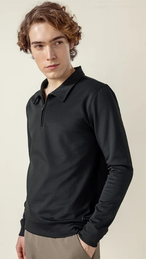 ReNEWd Collared Sweatshirt Eclipse Black