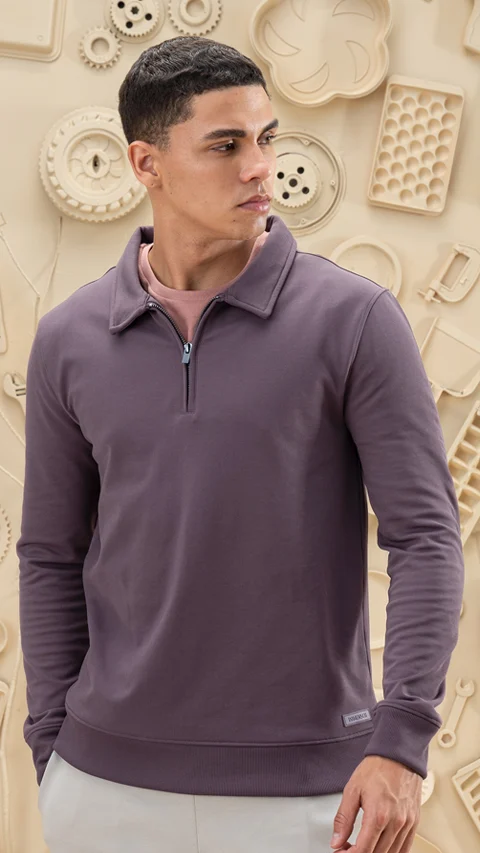 ReNEWd Collared Sweatshirt Misty Plum