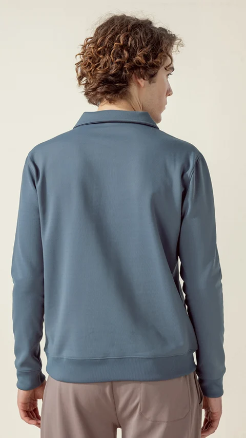 ReNEWd Collared Sweatshirt Wave Blue