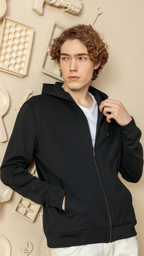 ReNEWd Zipper Hoodie Eclipse Black