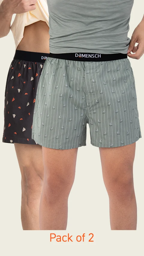 Value-Deal Inner boxers Sailor Grey, Paper Plane Grey