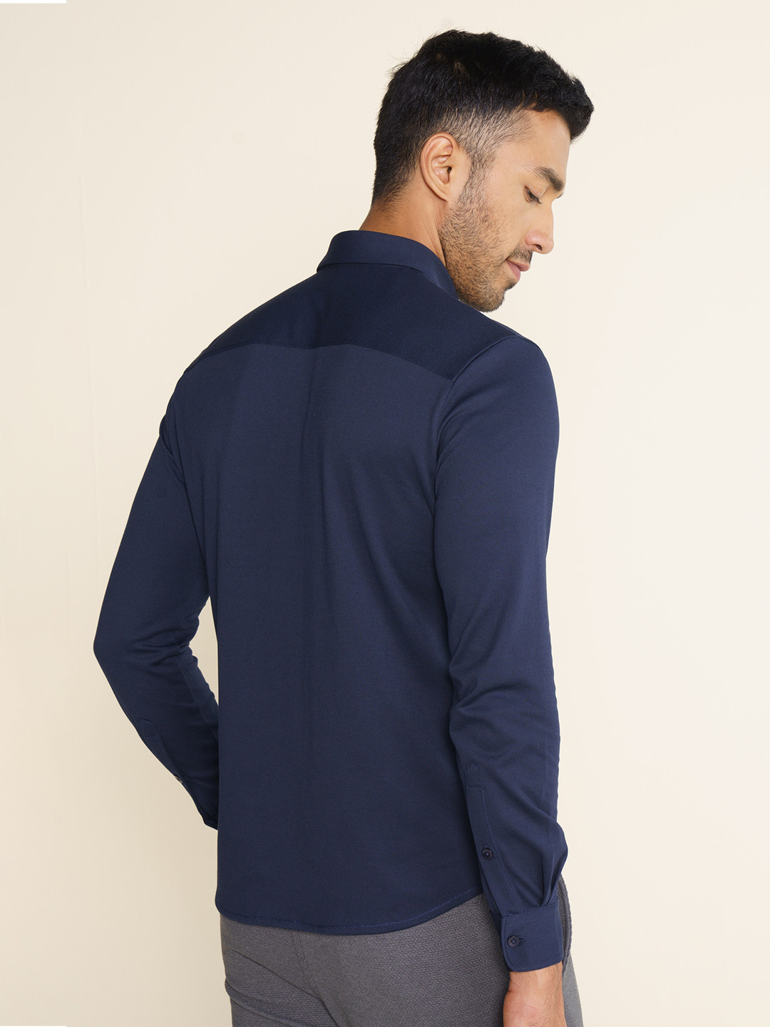 Constant All-Degree Pique Shirts Full Sleeves True Navy