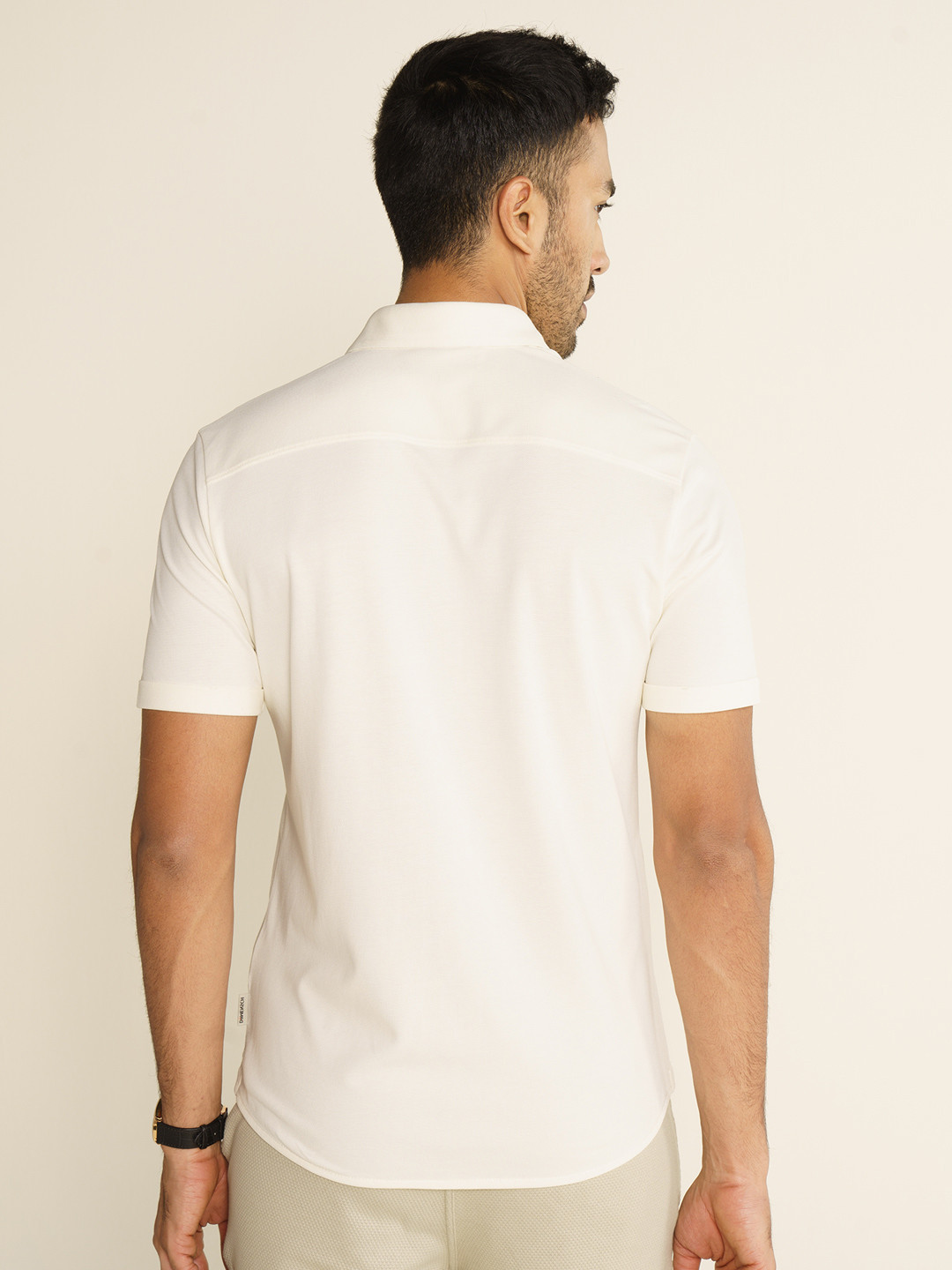 Constant All-Degree Pique Shirts Half Sleeves Ivory White