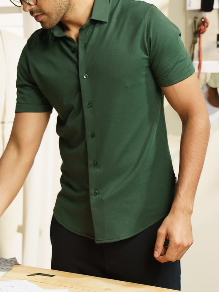 Constant All-Degree Pique Shirts Half Sleeves Mountain Green