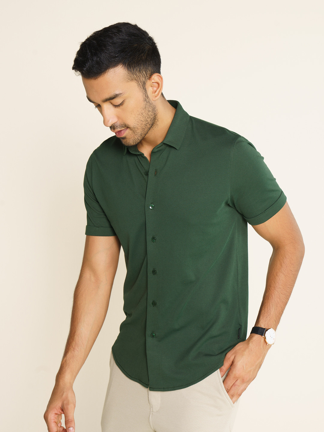Constant All-Degree Pique Shirts Half Sleeves Mountain Green