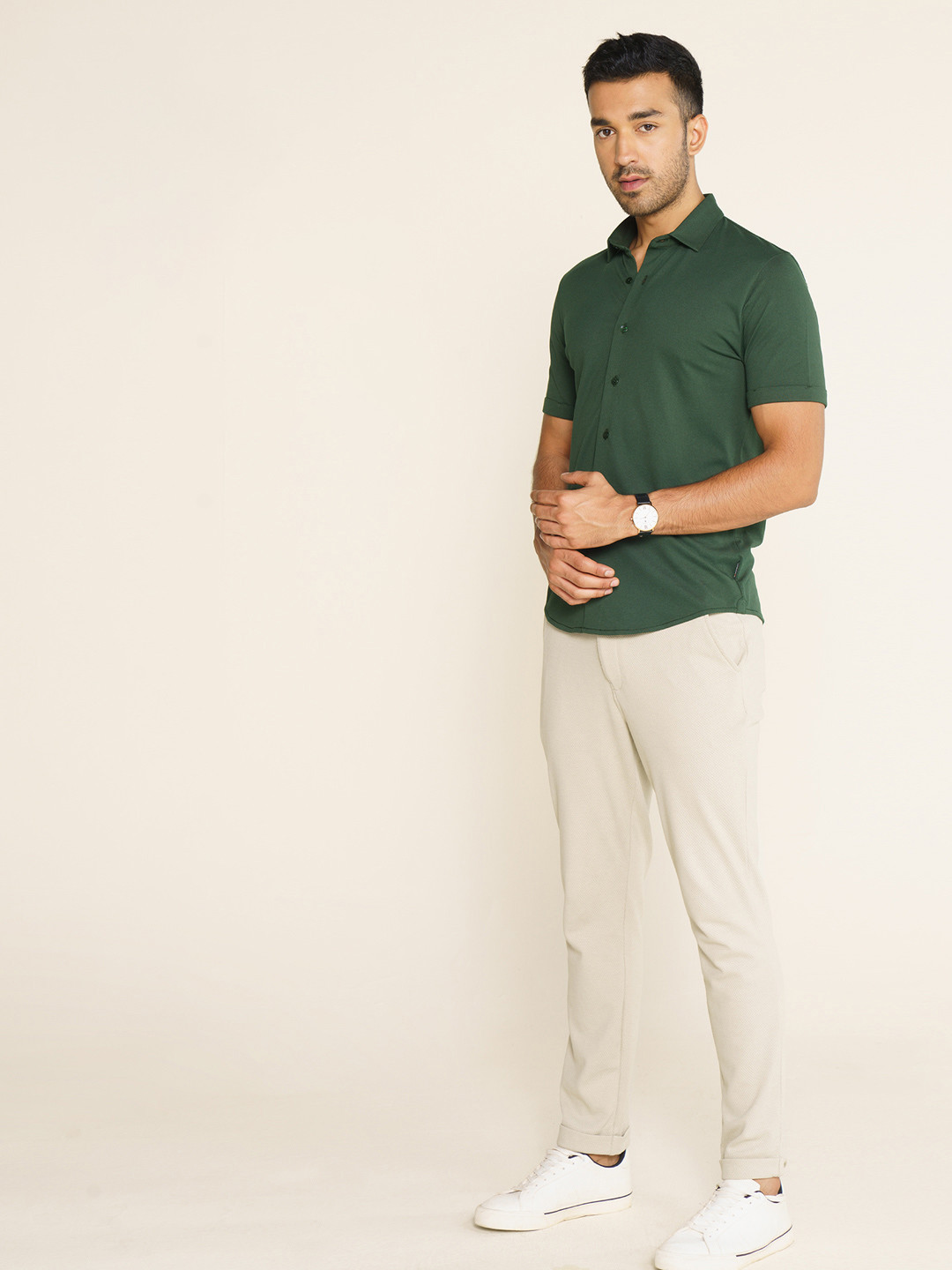 Constant All-Degree Pique Shirts Half Sleeves Mountain Green