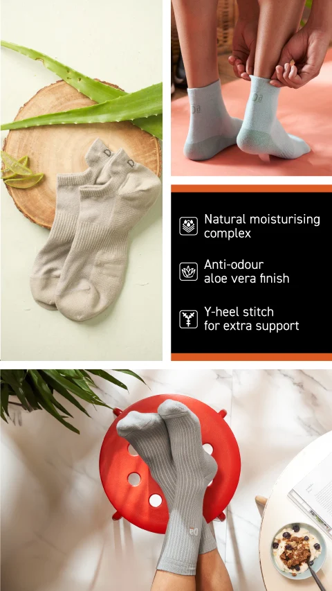 Aloe-Soft Below Ankle Socks (Non-Terry) Shy Grey