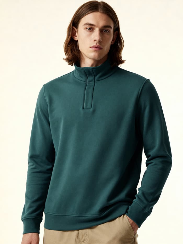 ReNEWd High-Neck Sweatshirts Marine Teal