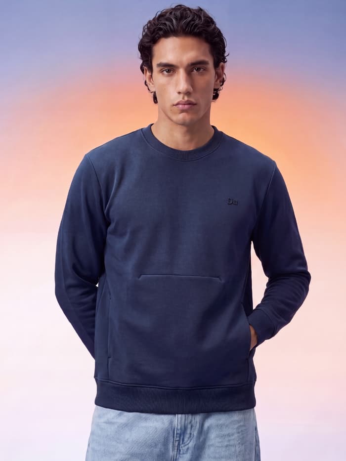 Classic Pocketed Sweatshirt Harbor Blue S