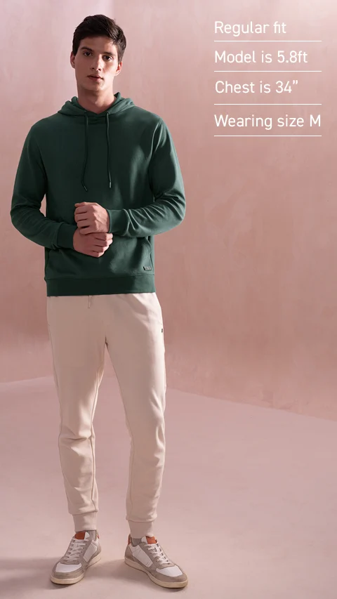 Statement Elemental Closed Hoodie Moss Green