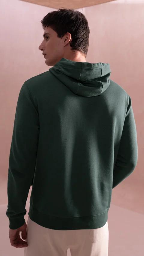 Statement Elemental Closed Hoodie Moss Green