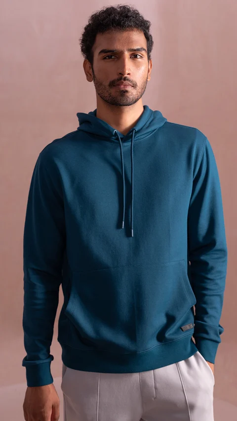 Statement Elemental Closed Hoodie Teal Blue