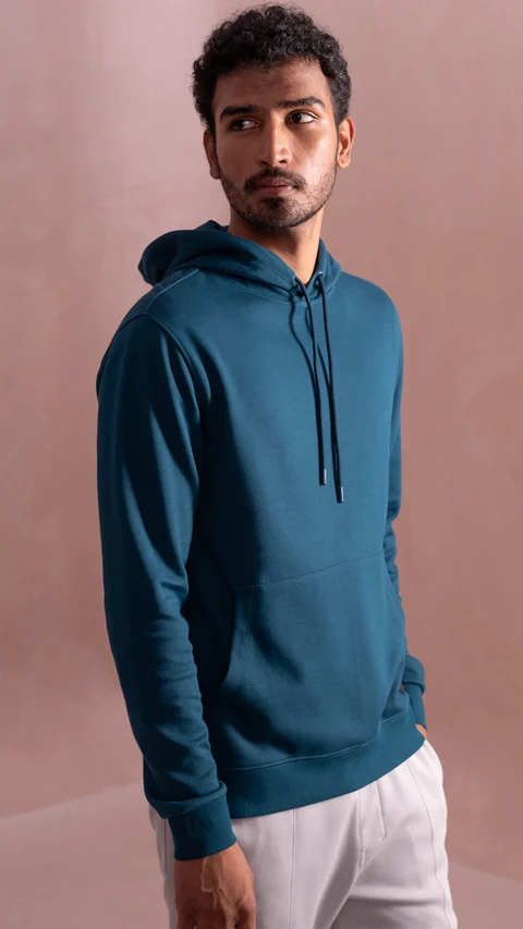 Statement Elemental Closed Hoodie Teal Blue