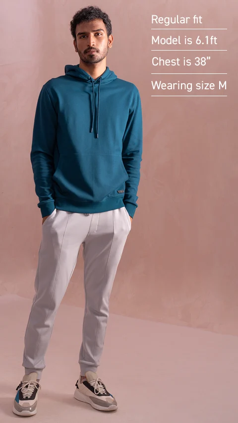 Statement Elemental Closed Hoodie Teal Blue