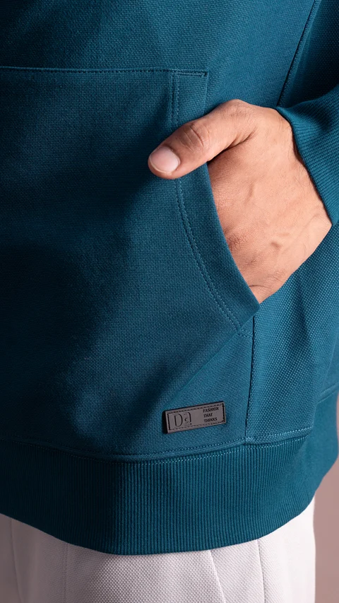 Statement Elemental Closed Hoodie Teal Blue